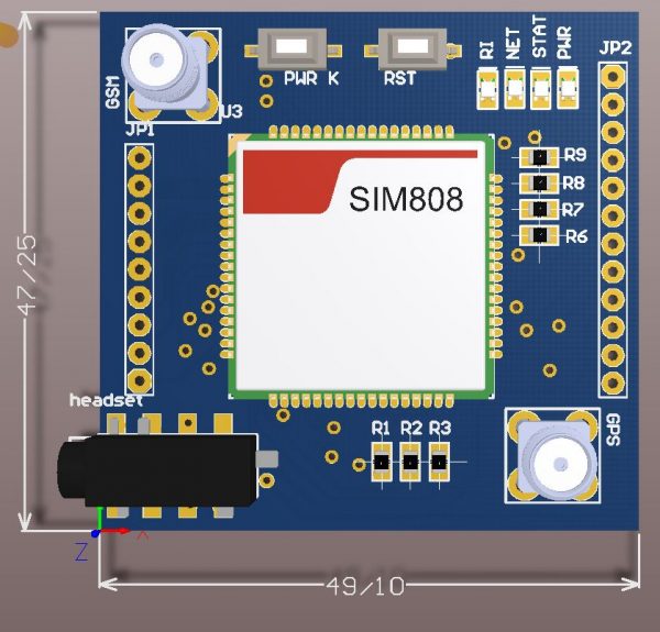 SIM808 schematic & PCB